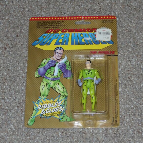 1989 Toy Biz Charan Toys DC Comics Super Heroes The Riddler MOC Canadian - Picture 1 of 11
